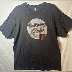 MLB Baltimore Orioles Baseball Graphic T-Shirt Gray XL Genuine Merchandise